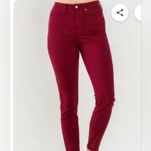 NWT Judy Blue Red High Waist Jeans Size 27